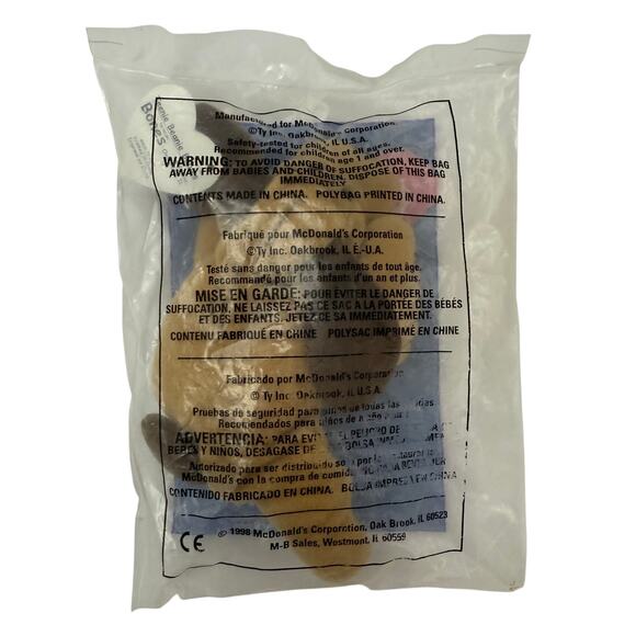 NWB TY Tennie Bones the Puppy #9 in Package Circa 1998 - Picture 2 of 2
